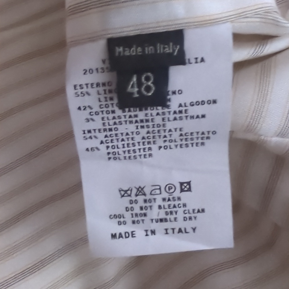 Etro Milano Embroidered Linen Blazer Beige Peplum Jacket IT 46 US 10 - Picture 8 of 10